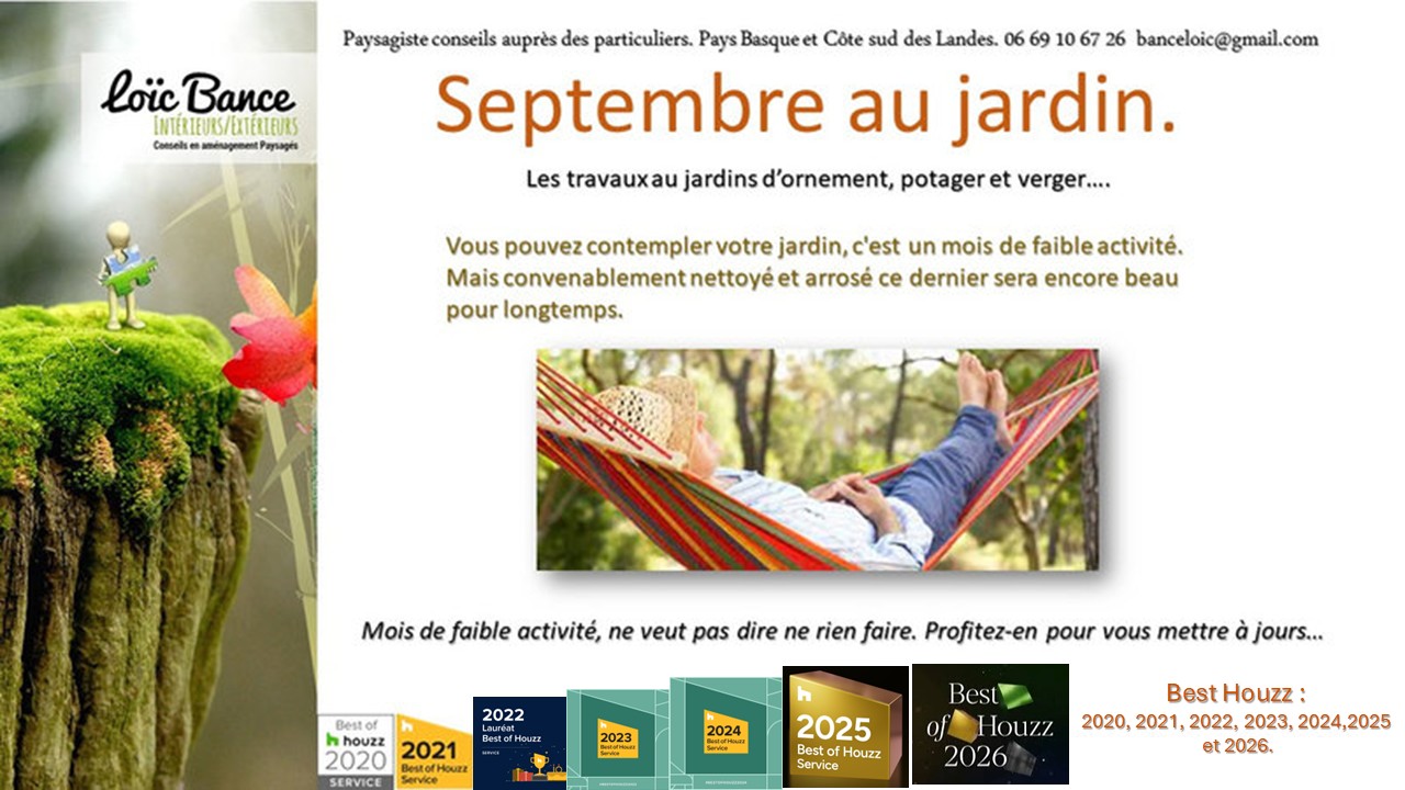 Saint Jean de Luz paysages Septembre au jardin.